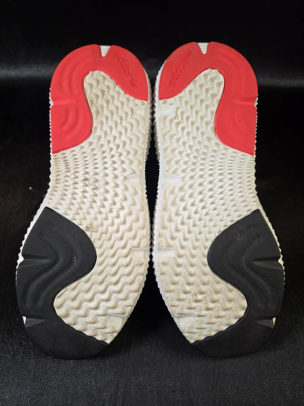 Adidas Prophere CQ3023 Mens Size 11 Gray White Solar Red Knit Sneakers Shoes